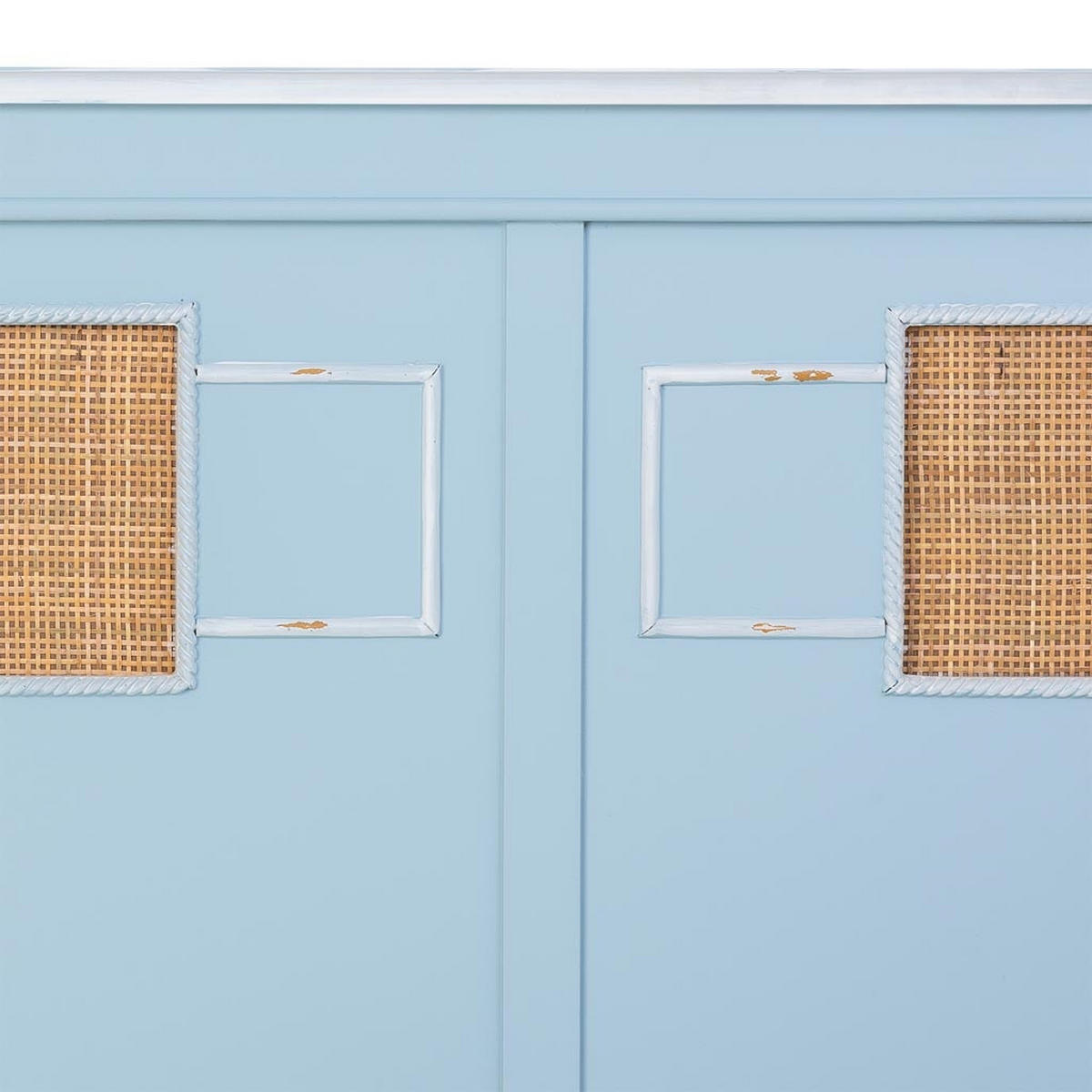 BETTKOPFTEIL 150x6x130 cm - Blau, Holz (150/6cm) - Wanderlust