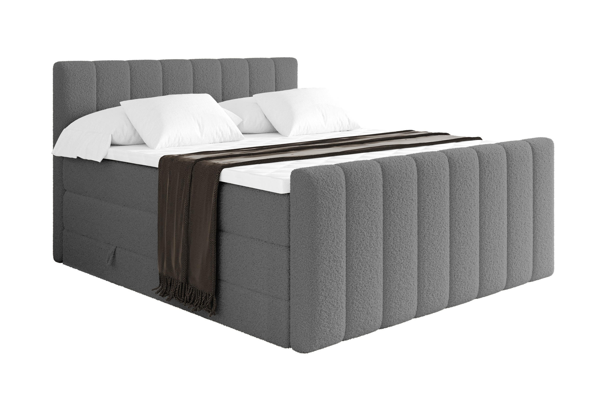 Altdecor Boxspringbett Greige 180x200 cm