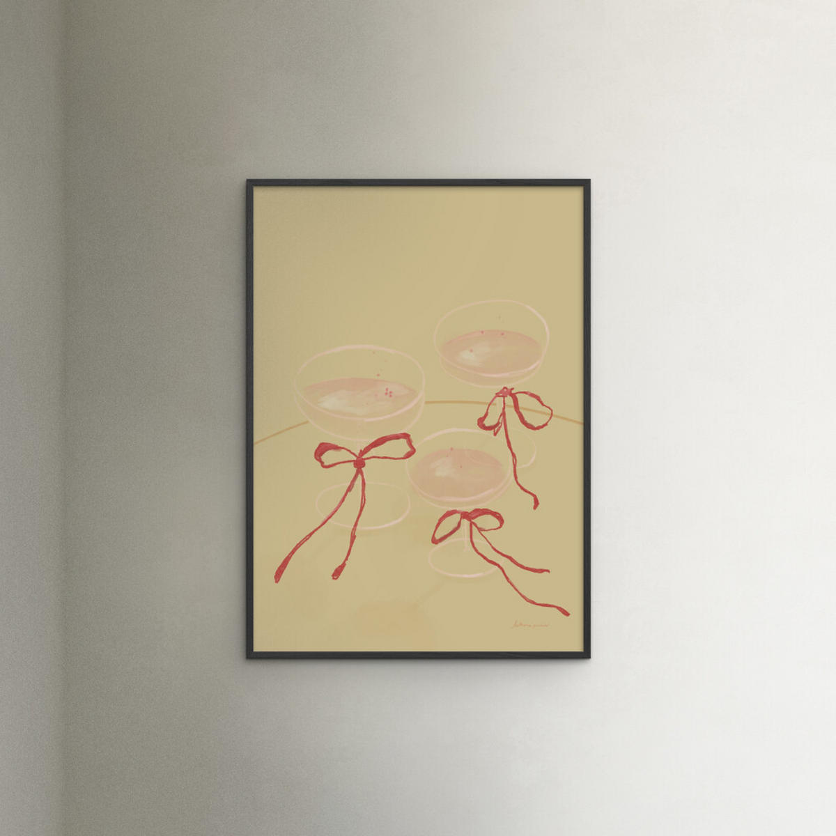 POSTER mit Rahmen Katharina Puritscher - Cheers to Us - Schwarz/Naturfarben, Holz/Papier (50/70cm) - Poster&Frame