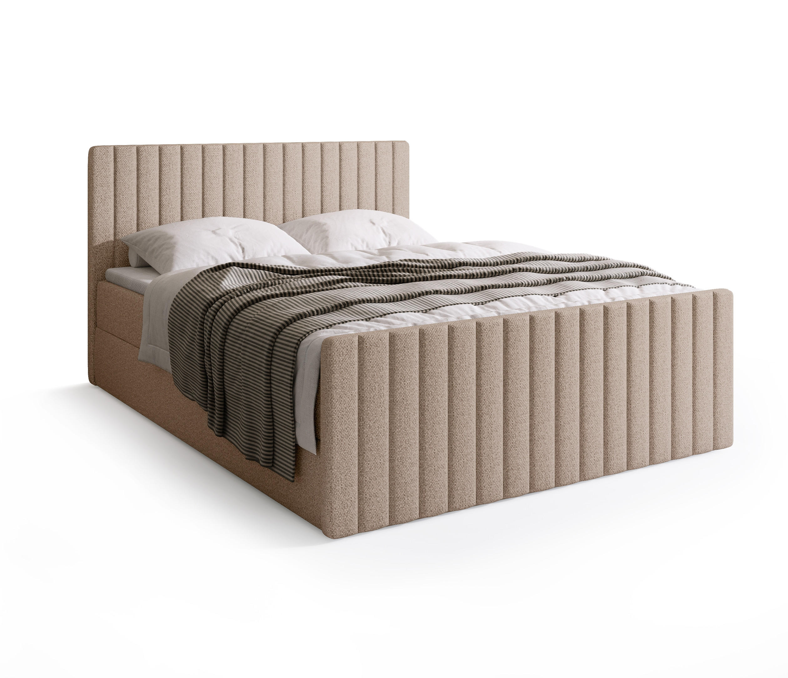 BOXSPRINGBETT Dream Duo mit Topper 140/200 Creme - Creme, Kunststoff (140/200cm) - Bromarkt
