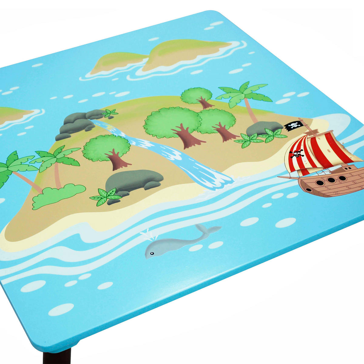 HOLZTISCH Innen, Blau, 50cm - Blau, Holz (73.7/49.5/73.7cm) - Teamson Kids