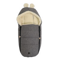 BABYSCHALENFUSSSACK Hoody Maus Wool, sleet grey - Hellgrau, Naturmaterialien (40/12/84cm) - Kaiserbaby