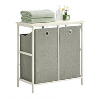 WÄSCHESCHRANK Weiß - Weiß, Holzwerkstoff/Metall (77/80/38cm) - SoBuy