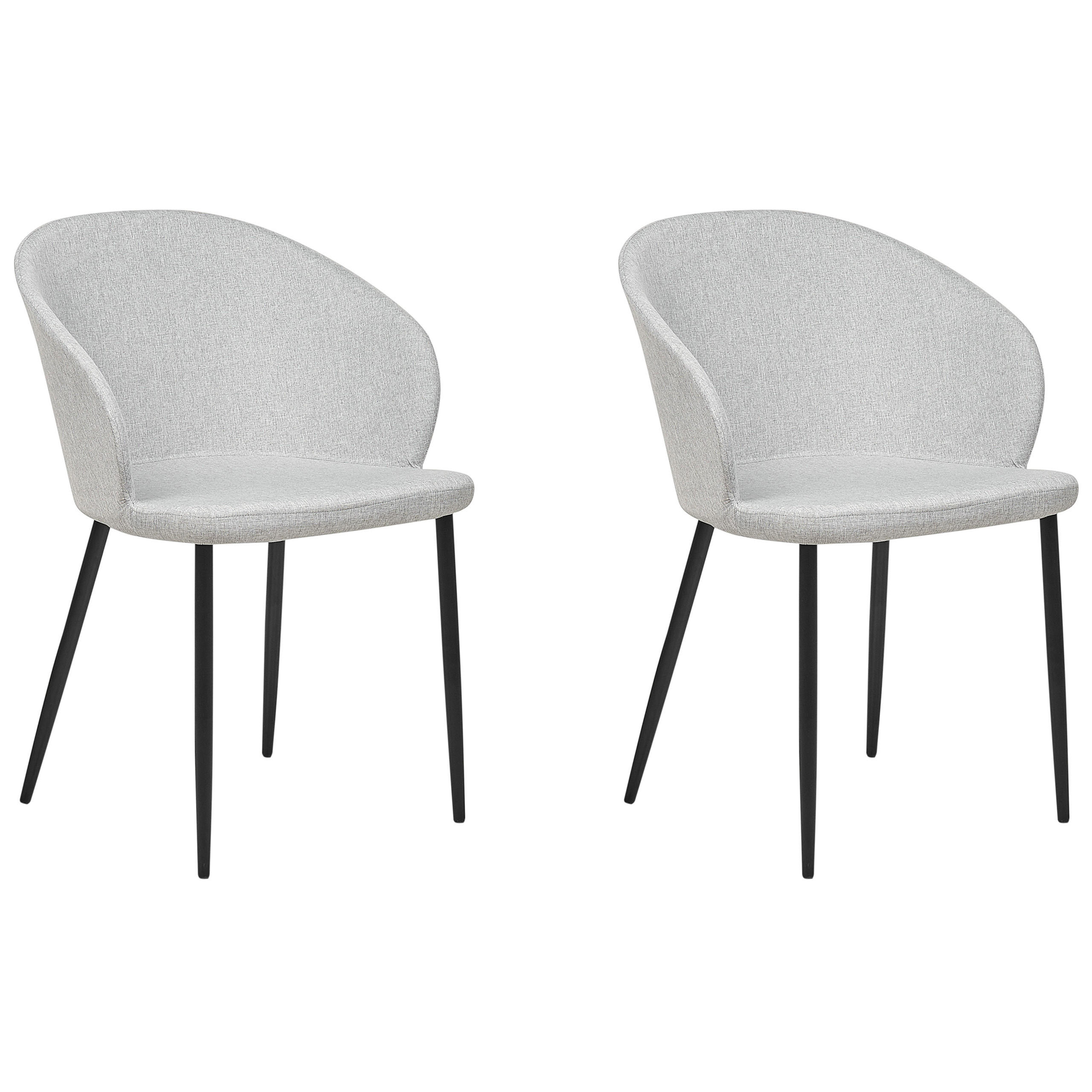 ÉTKEZŐSZÉK 2 darabos Szett világosszürke/fekete Mason - fekete/szürke, textil (45/82/45cm) - Beliani