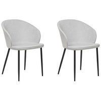 MATSTOL set om 2 ljusgrå/svart Mason - Svart/Grå, Textil (45/82/45cm) - Beliani