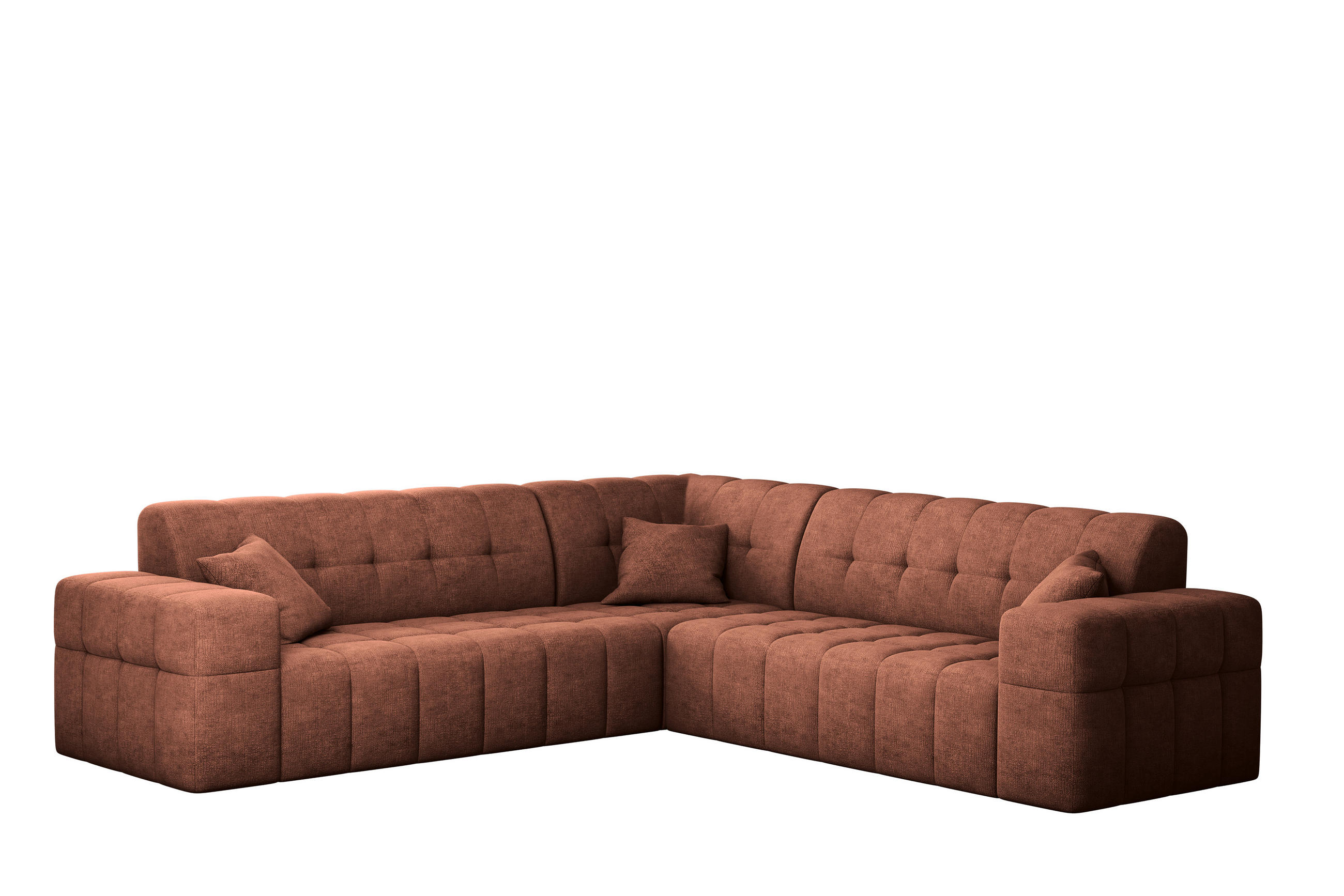 ECKSOFA Corner NIMES Stoff Perfect Harmony Orange - Orange, Holz (246/246cm) - Kaiser Möbel