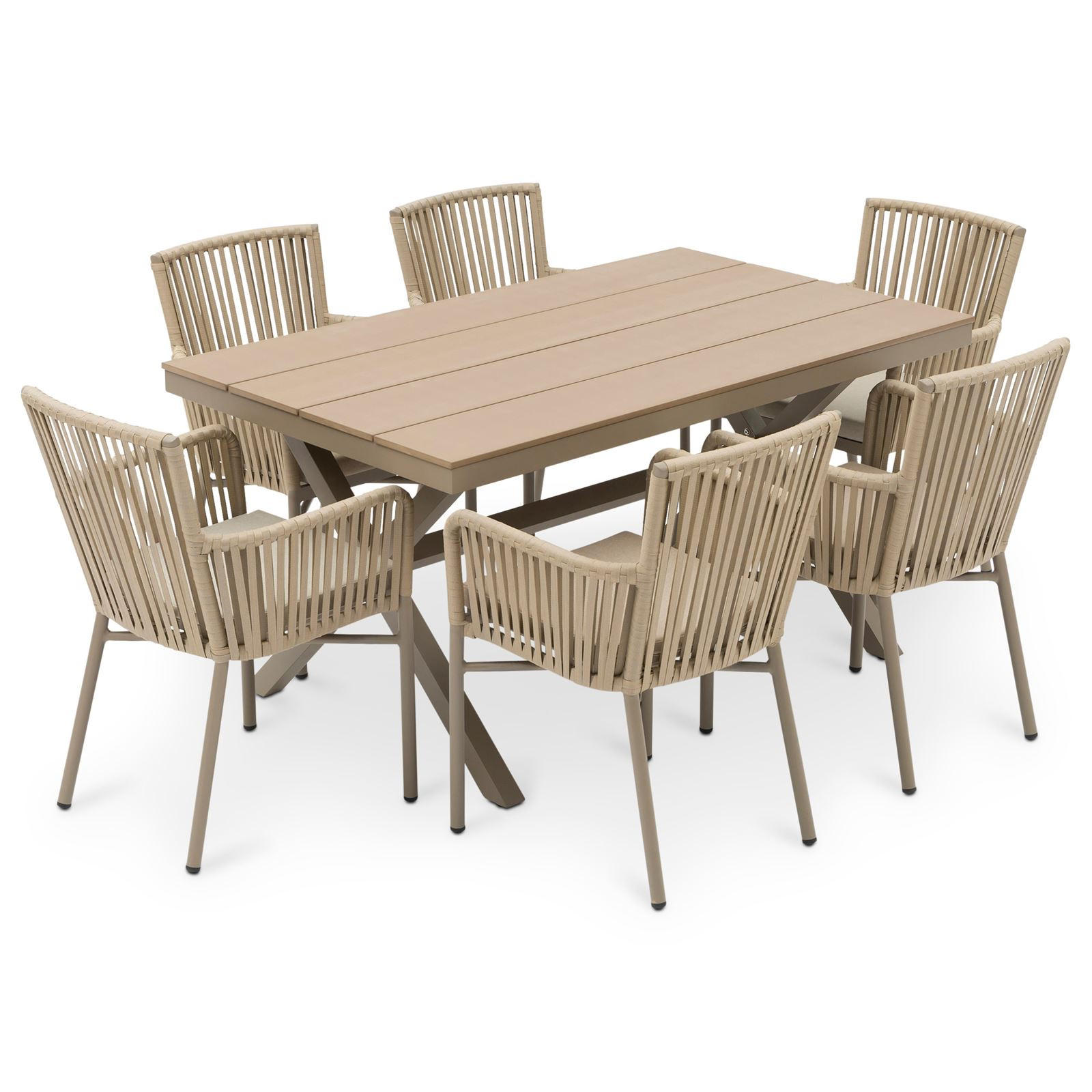 GARTENMÖBEL SET AFUERA - Braun, Metall - CARO-Möbel