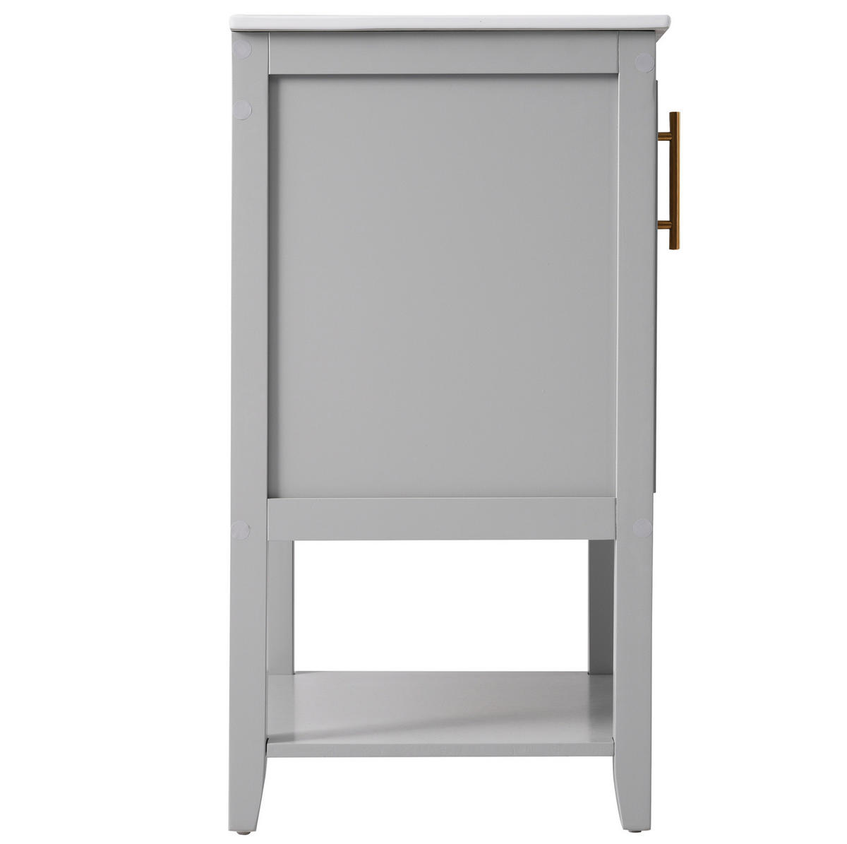 BADEZIMMERSCHRANK 61x47x87cm in Grau, wasserdicht & rutschfest - Grau, Holzwerkstoff (61/87/47cm) - Modfu