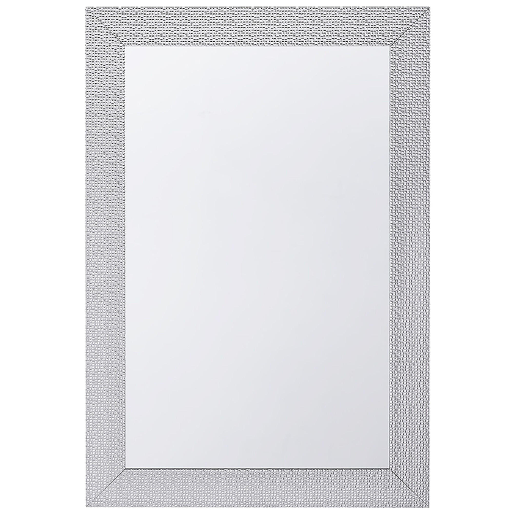 WANDSPIEGEL silber rechteckig 61/91 cm Mervent - Silberfarben, Kunststoff (61/91/3cm) - Beliani