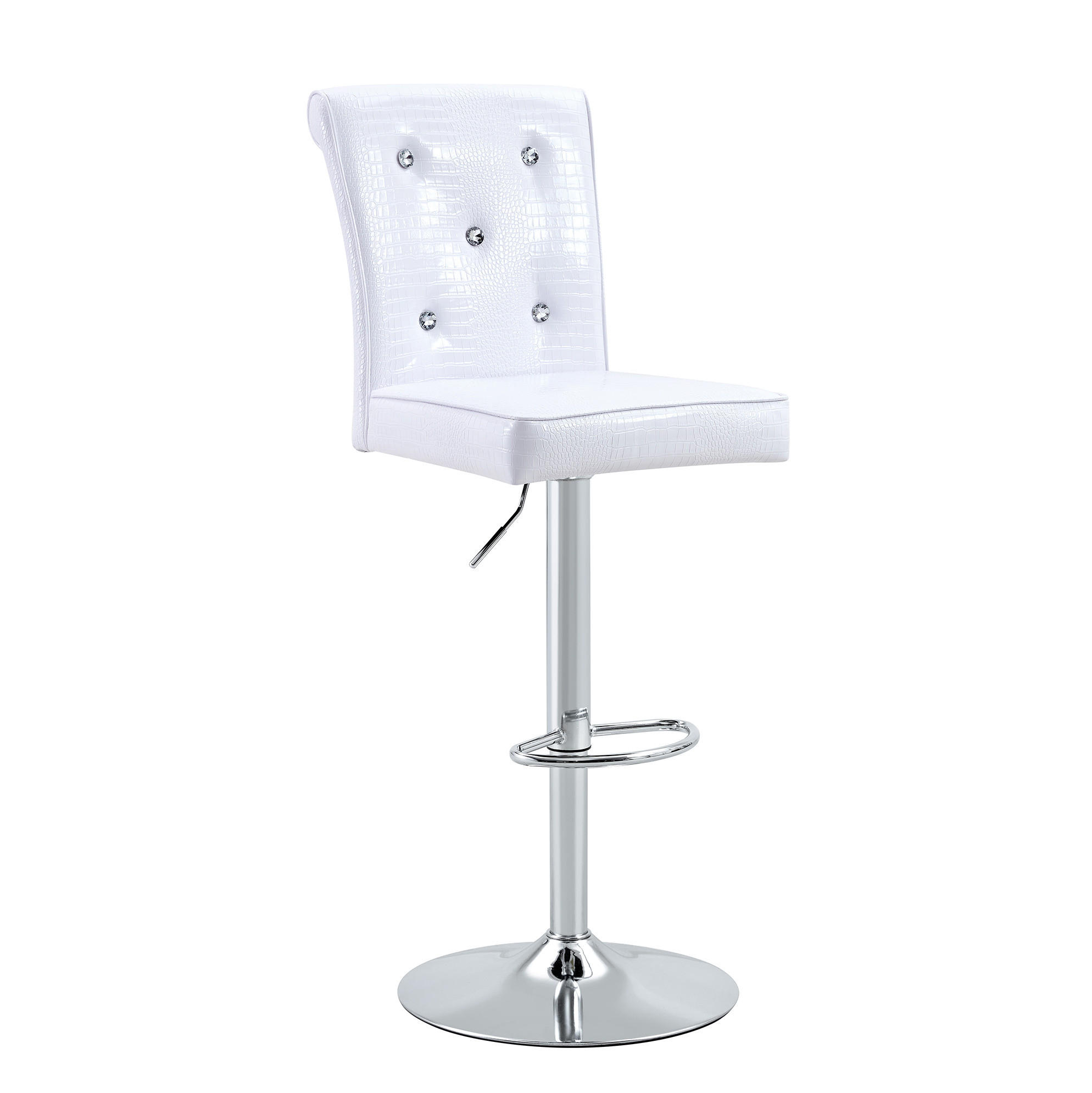 ESSZIMMERSTUHL Weiß aus PVC mit Kristallverzierungen - Weiß, Kunststoff (42/125/55cm) - MIVRAY
