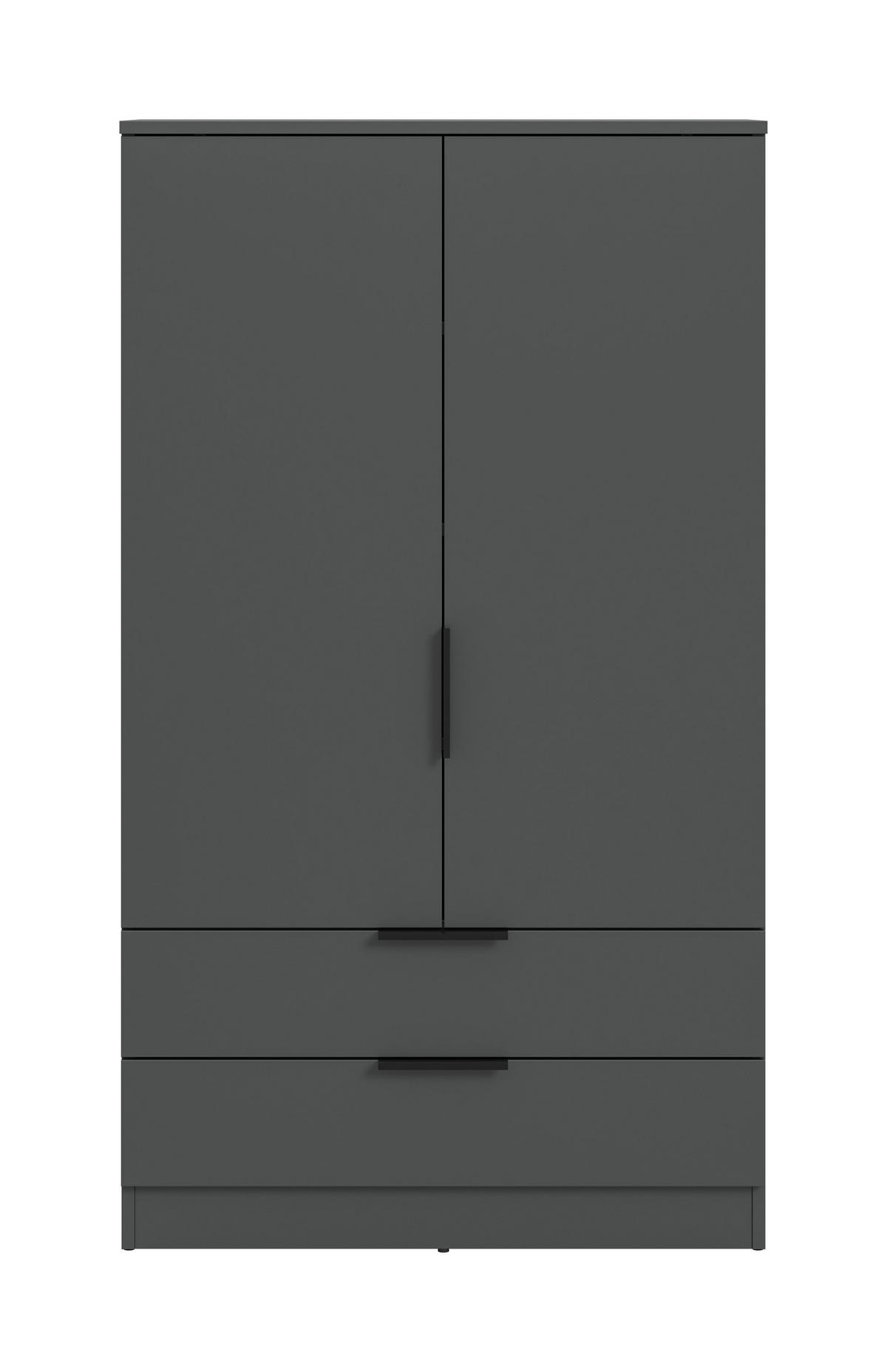 WÄSCHESCHRANK KOPENHAGEN (B/H/T: ca. 80/140/37 cm) in anthrazit/anthrazit - Anthrazit, Holzwerkstoff (80/140/37cm)