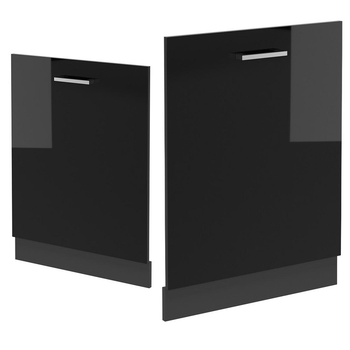 GESCHIRRSPÜLBLENDE R-Line Schwarz Hochglanz 60 cm ohne Arbeitsplatte - Schwarz Hochglanz/Anthrazit, Holzwerkstoff (60/81.8/1.6cm) - Vicco