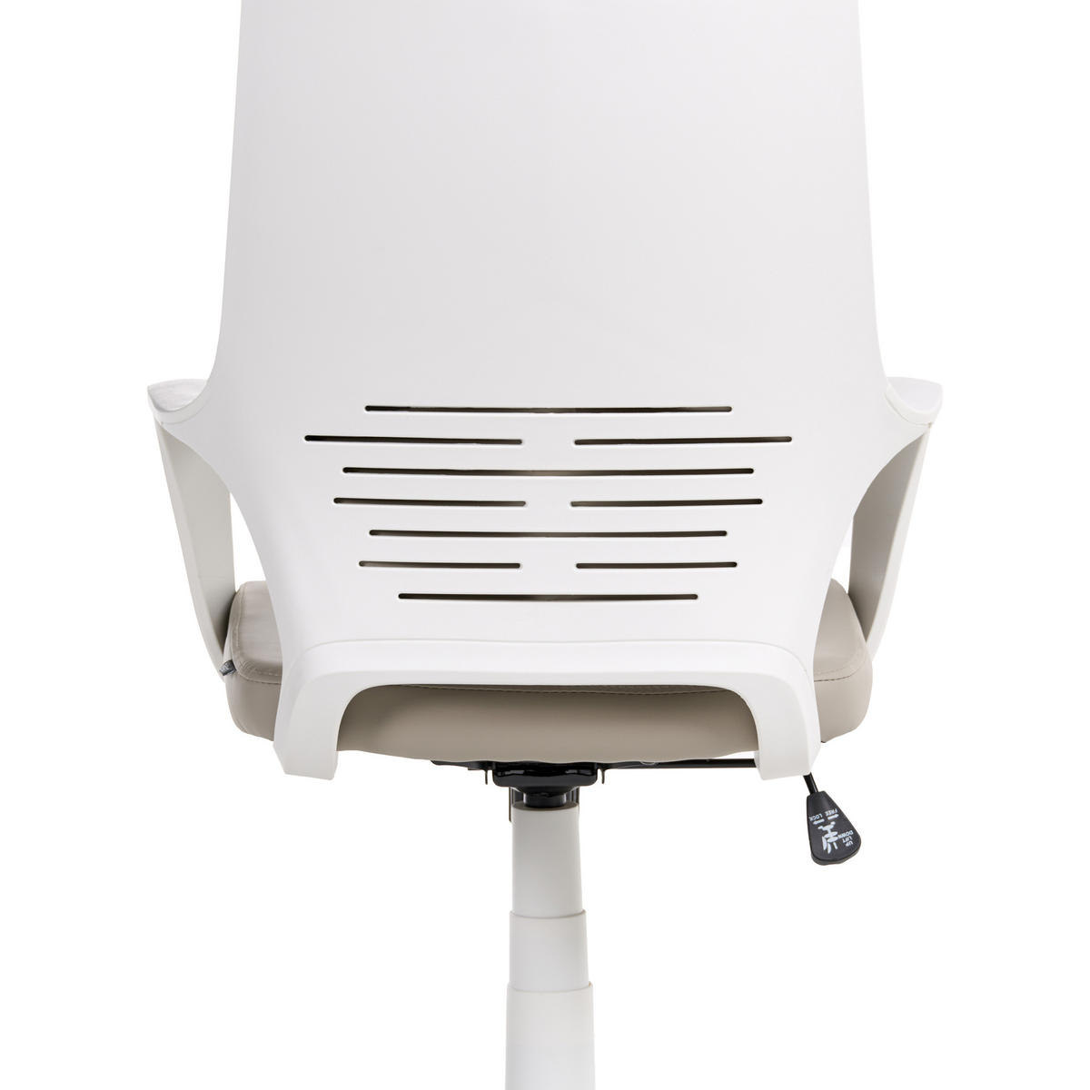 BÜROSTUHL Taupe Delight - Taupe/Weiß, Kunststoff (64/116/64cm) - Beliani