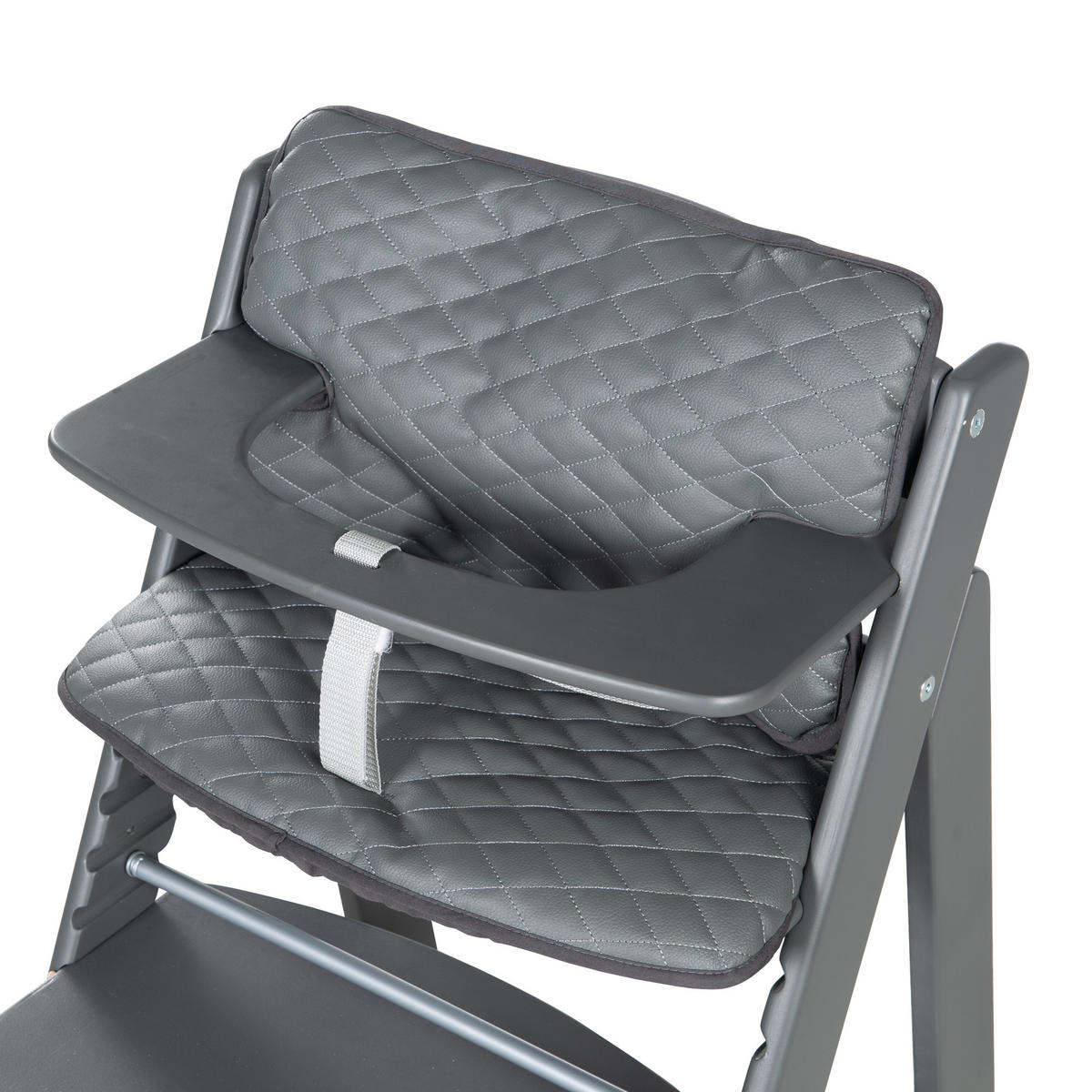 HOCHSTUHL-SITZVERKLEINERER 2-teilig Graphite gesteppt - Dunkelgrau, Textil (28/25/45.5cm) - Roba