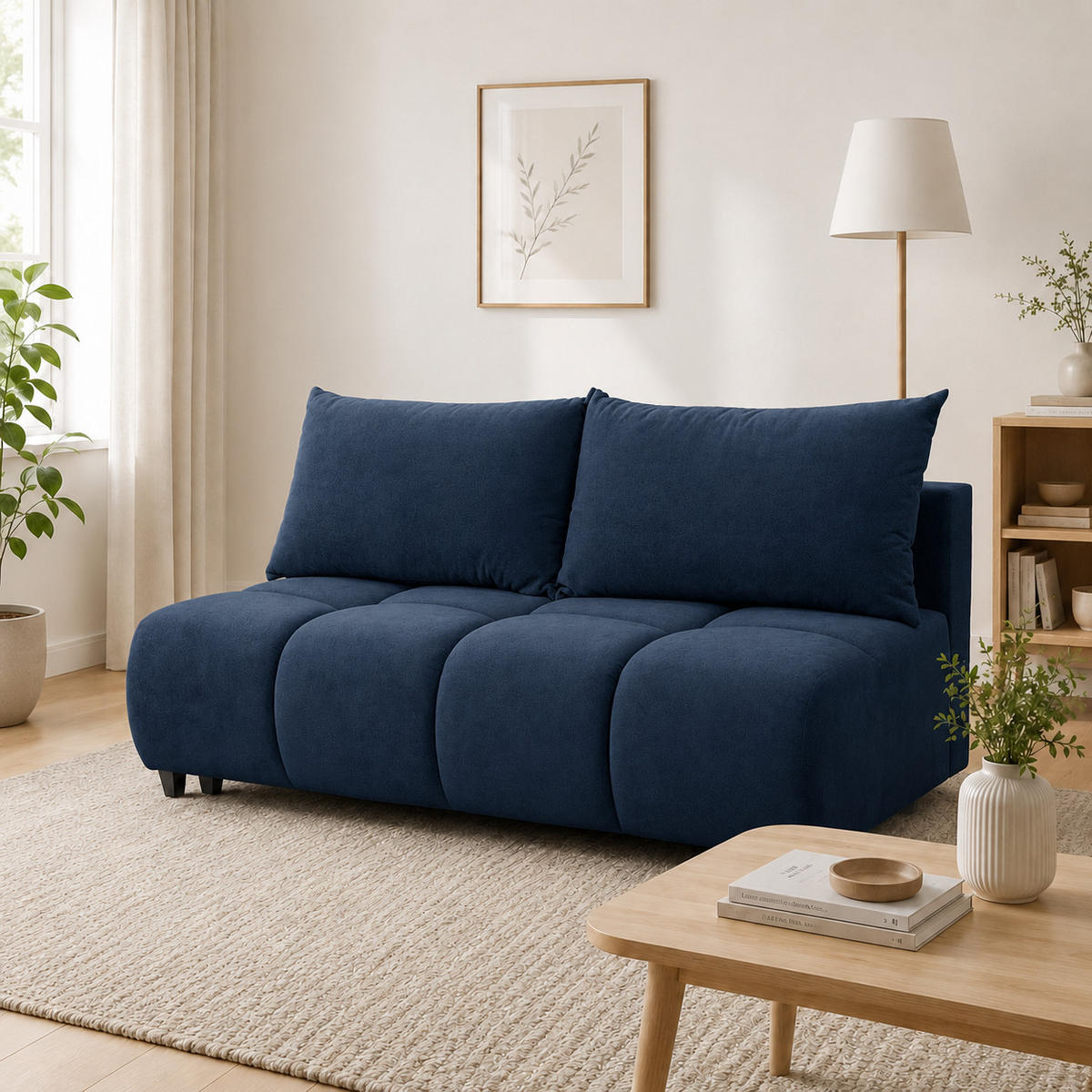 SOFA 196 cm in Marineblau - Dunkelblau, Textil (196/79/100cm) - Home Collective