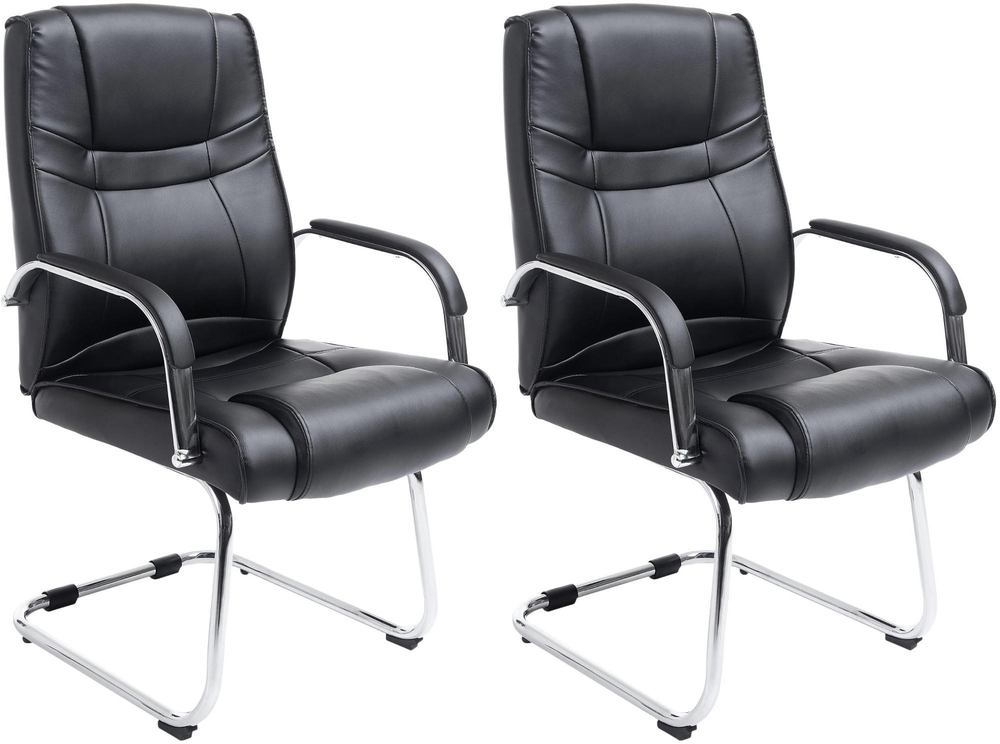 SCHWINGSTUHL 2er Set Lederlook schwarz - Schwarz, Textil/Metall (60/104/67cm) - CLP