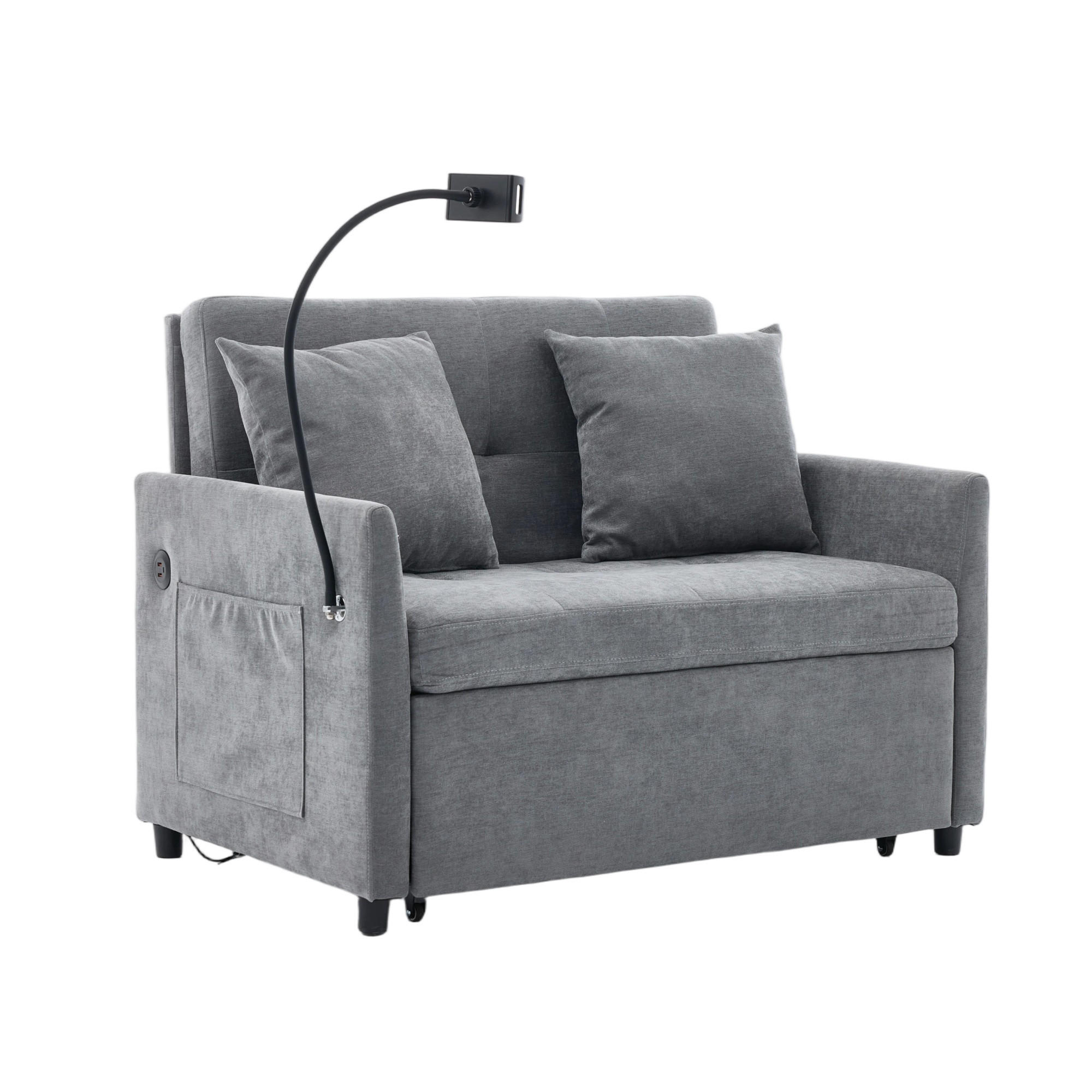 SCHLAFSESSEL DE-35222 mit USB und Tablethalter Grau - Grau, Metall (72/83.5/109cm) - ComfortXL