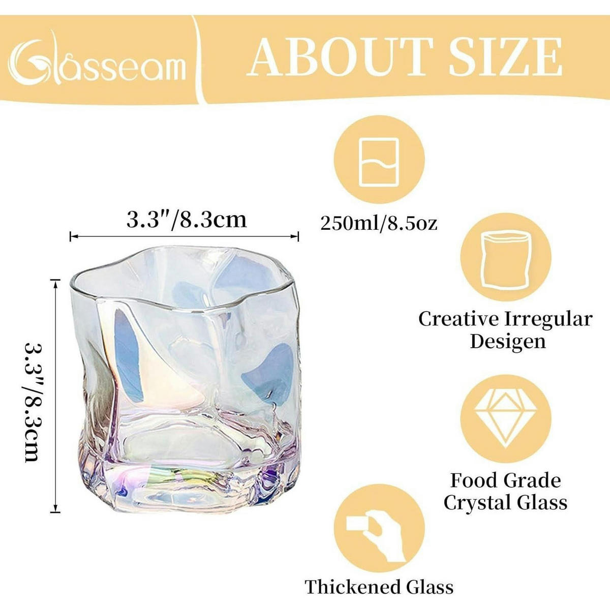 WHISKEYGLÄSER 2-teiliges Set Bunt - Transparent, Glas (0.25L)