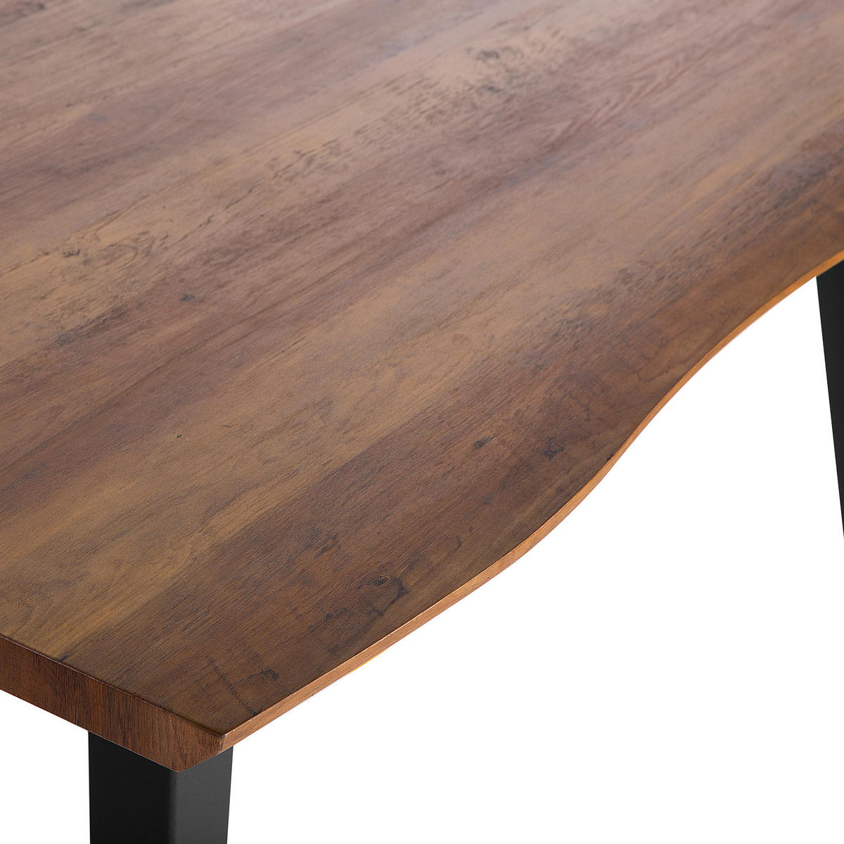 ESSTISCH 160/90/76 cm Dunkelbraun, Schwarz Rechteckig Witney - Dunkelbraun, Holzwerkstoff (160/90/76cm) - Beliani