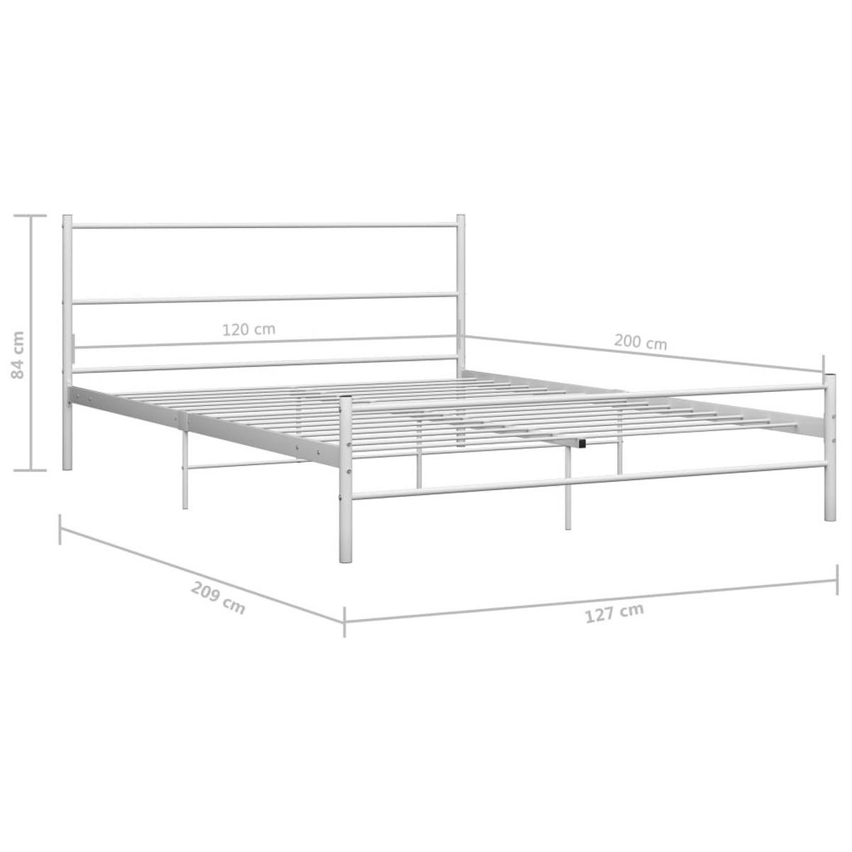 METALLBETT Hester 127/209 cm - Weiß, Metall (120/200cm) - Nettlife