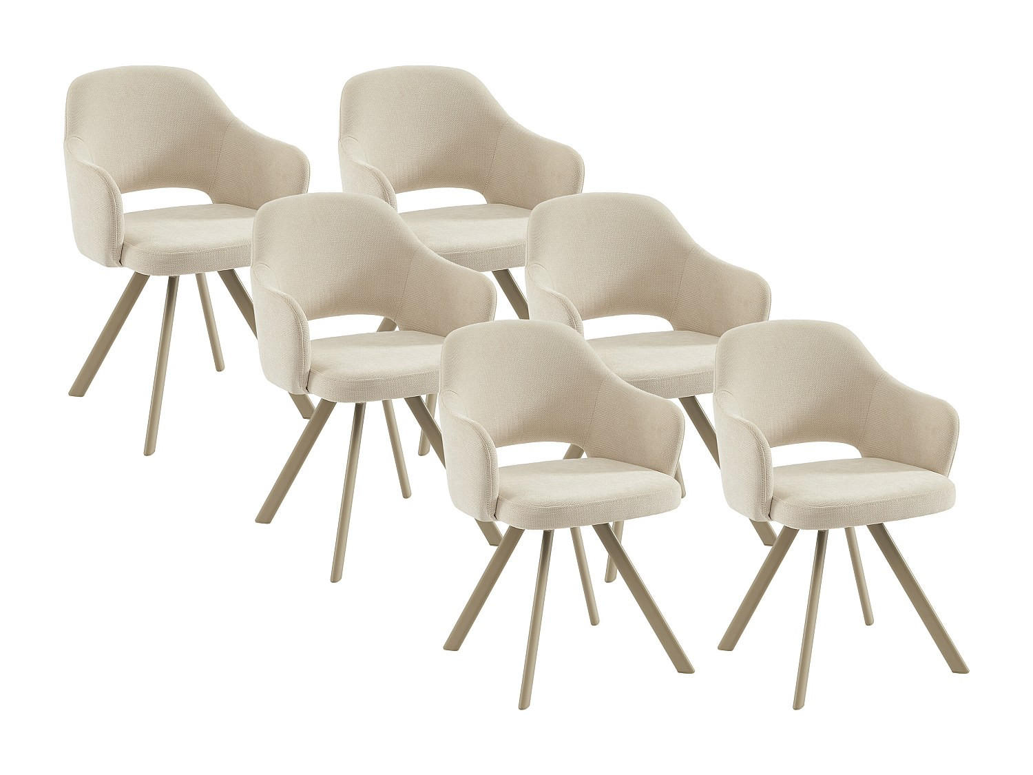 STUHL - 57 cm x 60 cm - stoff - cremefarben Rasema - Creme, Textil (57/82.5/60cm) - Vente-Unique