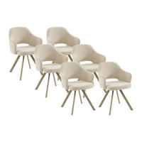 STUHL - 57 cm x 60 cm - stoff - cremefarben Rasema - Creme, Textil (57/82.5/60cm) - Vente-Unique