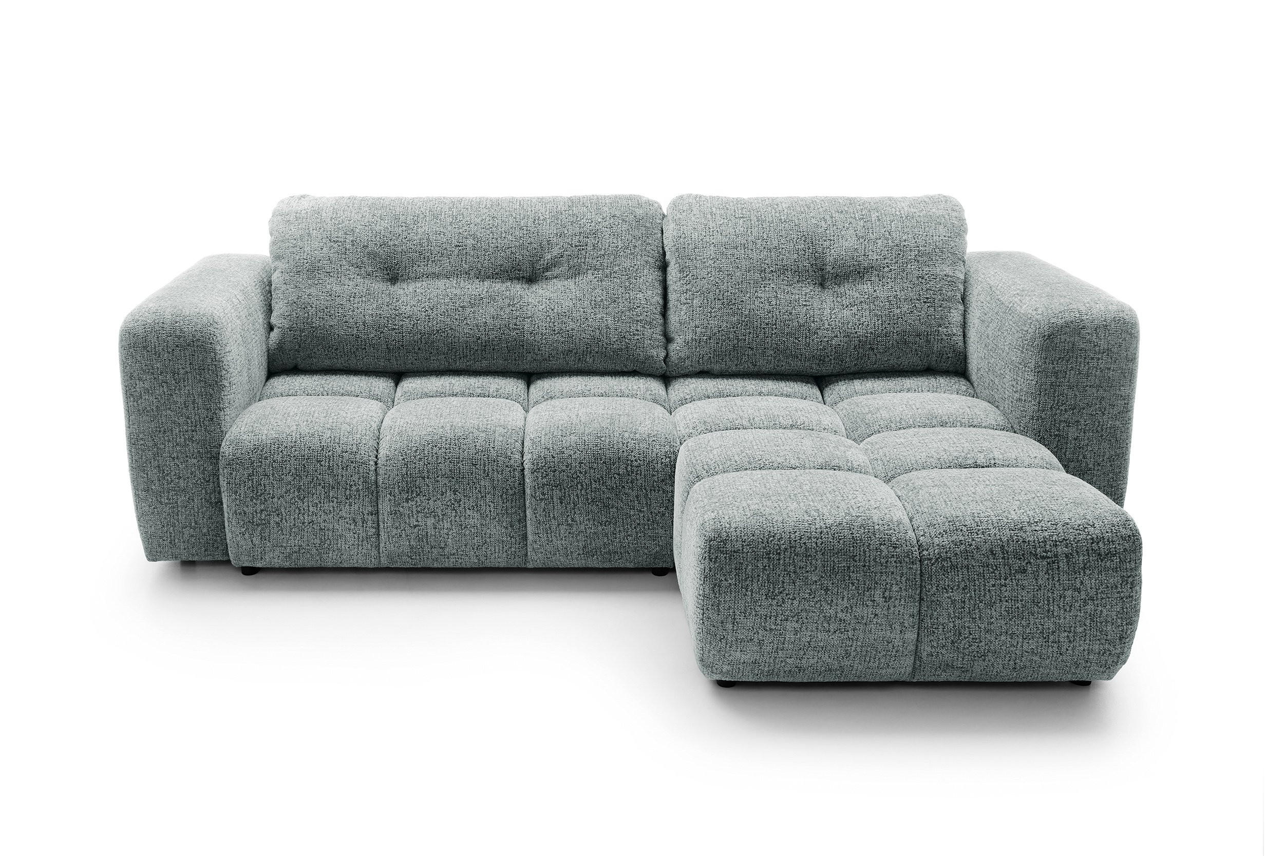 ECKSOFA ARTE 02 Grau Chenille mit Schlaffunktion - Grau, Holz (273/176cm) - MASSENO