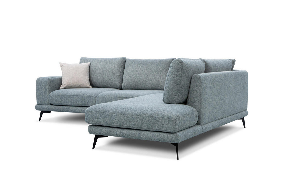 ECKSOFA MEDIOLANE 5-Sitzer, mintgrün - Mintgrün, Holzwerkstoff/Textil (282/219cm) - Courtois Laville