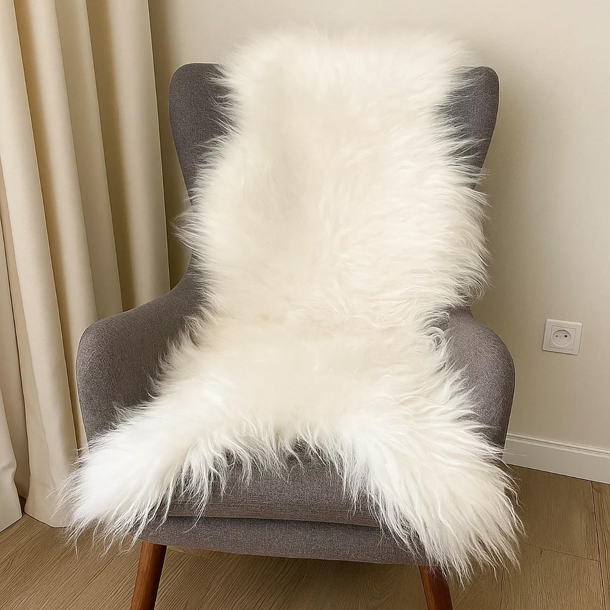 FELL Schaffell Island weiß ca. 100 cm - Weiß, Fell (60/100cm) - Provellus