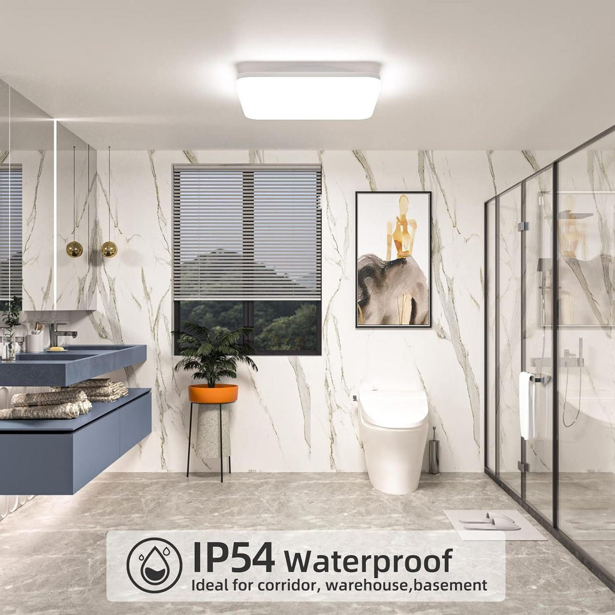 LED-DECKENLEUCHTE Hermann 28/28/5 cm - Weiß, Kunststoff (28/28/5cm) - Nettlife