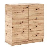 KOMODA NATURIO, 80/87/40 cm se 4 zásuvkami, počet dvířek: 1, dub Artisan - dub artisan, kompozitní dřevo (80/87/40cm) - MASSENO