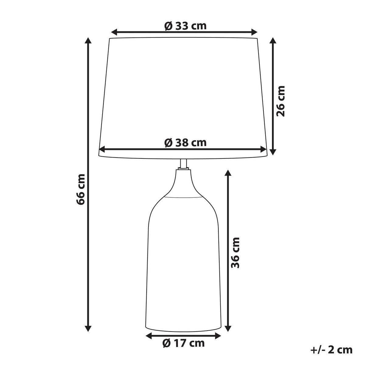 TISCHLAMPE Georgina 33/33/66 cm - Grau, Keramik (33/33/66cm) - Beliani