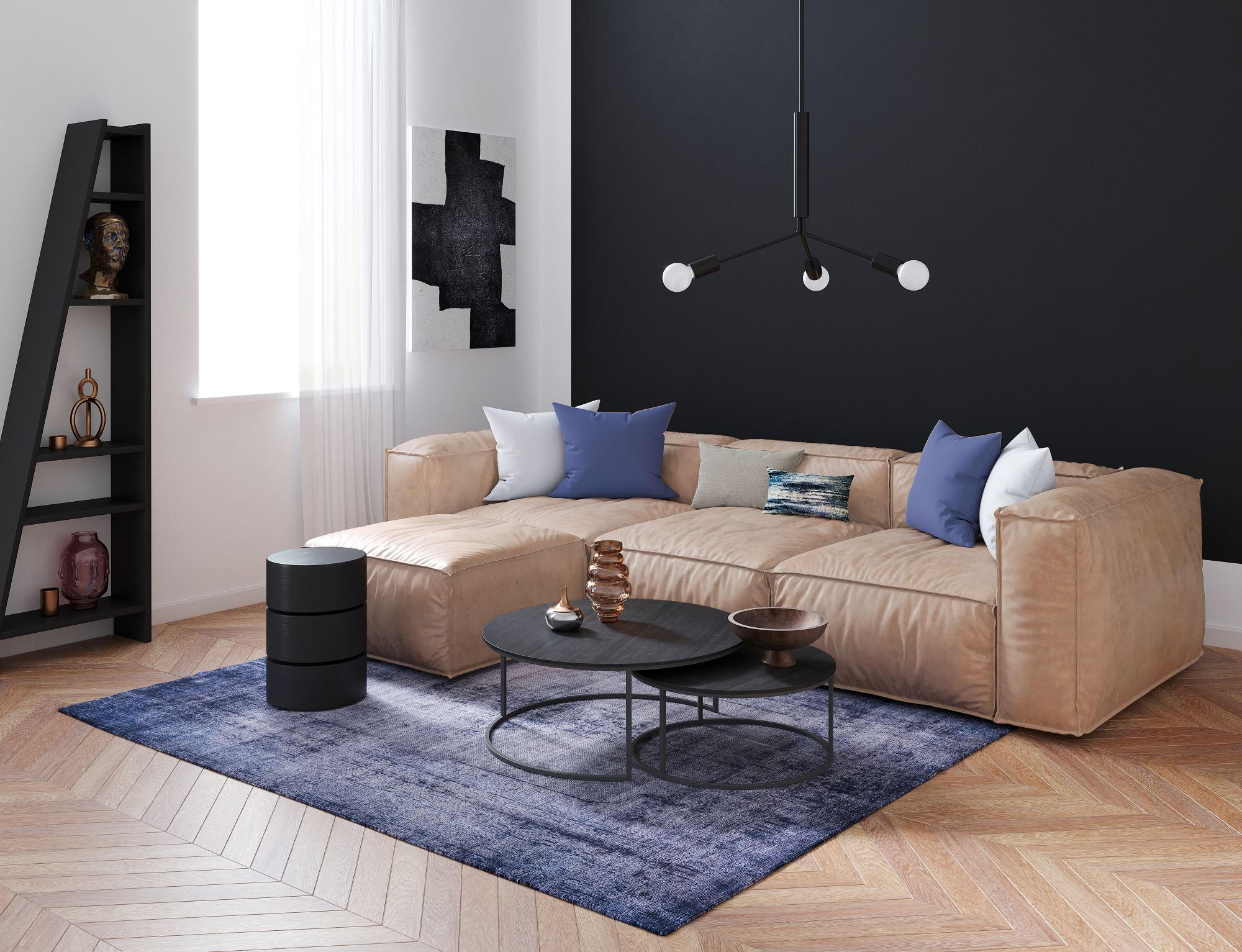 KURZFLORTEPPICH Rachele 140x200 cm - Anthrazit, Textil (140/200cm) - Gino Falcone