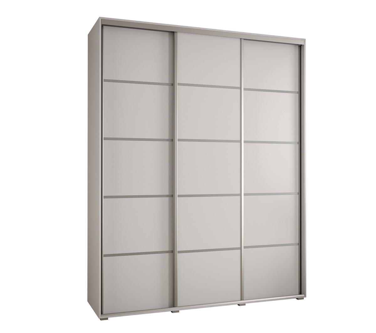 SCHWEBETÜRENSCHRANK 235,2/200/45 3-türig - Silberfarben/Weiß, Holz/Metall (200/235/45cm) - Abiks Möbel