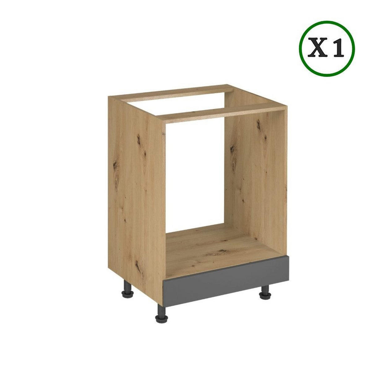 KÜCHENZEILE 260 cm - Langen K17-M240 - in Artisan Eiche / Grau - Eiche Artisan/Grau, Holz (240/248/58cm)