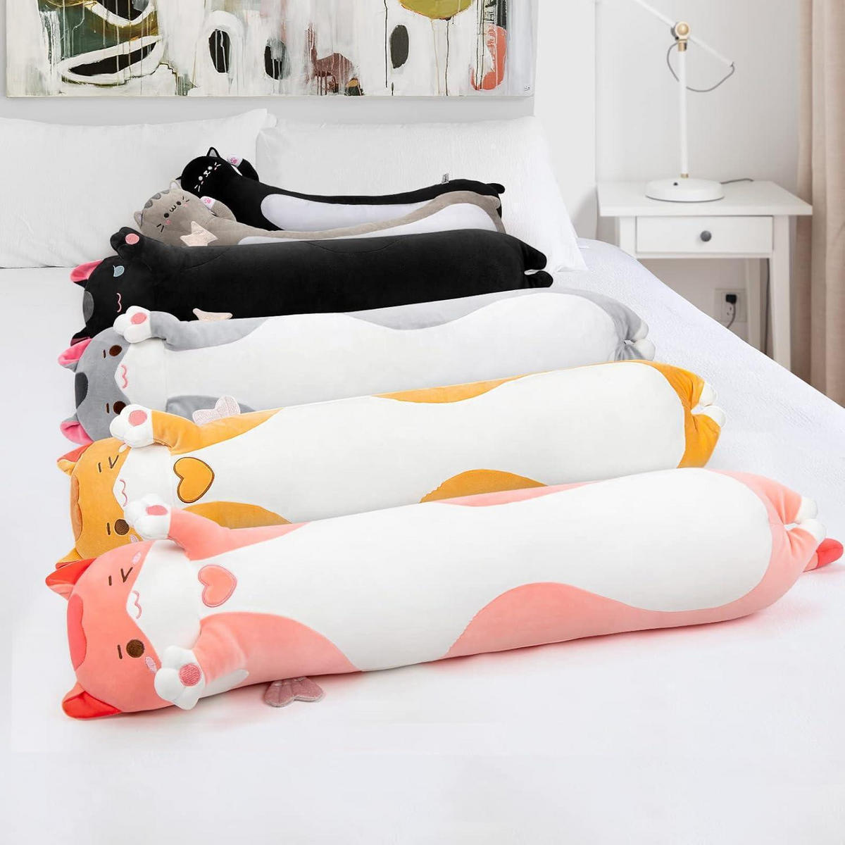 PLÜSCHKISSEN Katze 70 cm Rosa - Rosa, Textil (20/35cm)