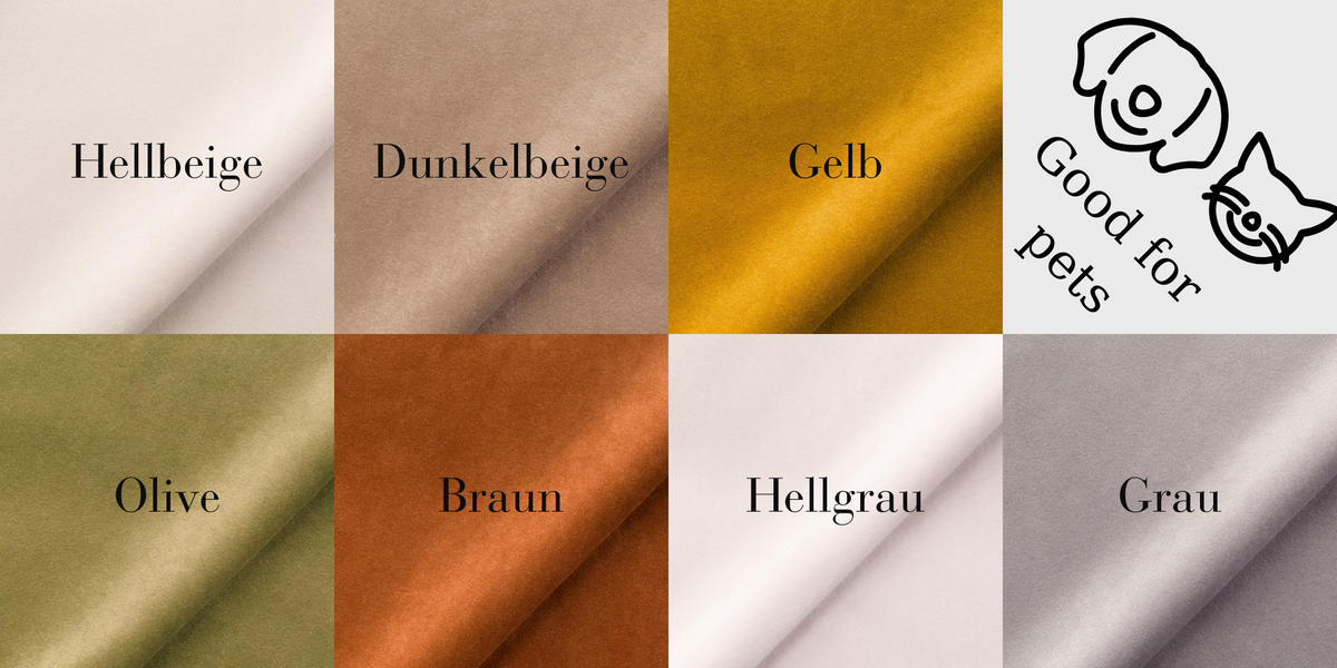 ECKSOFA Modena U-Form Elegant und Moderne Stoff Salvador Hellgrau - Hellgrau, Holz/Textil (299/165cm) - Kaiser Möbel