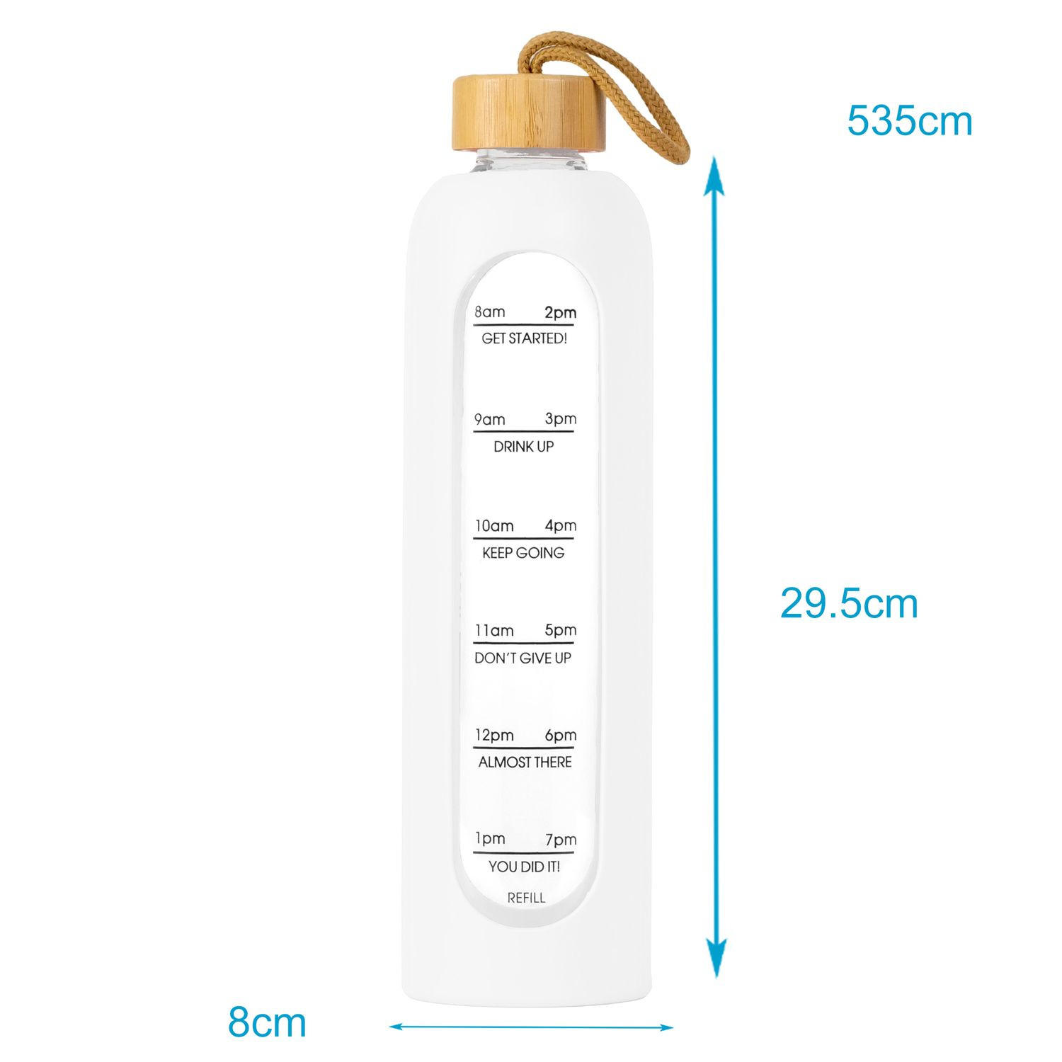 TRINKFLASCHE 900ml - Weiß, Glas (0.9L) - Intirilife