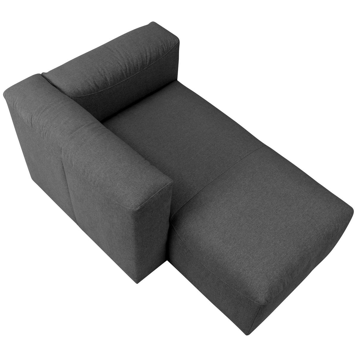 LONGCHAIR Armlehne links Kattrina Flachgewebe anthrazit - Anthrazit, Kunststoff (100/73/160cm) - 58aufmkessel