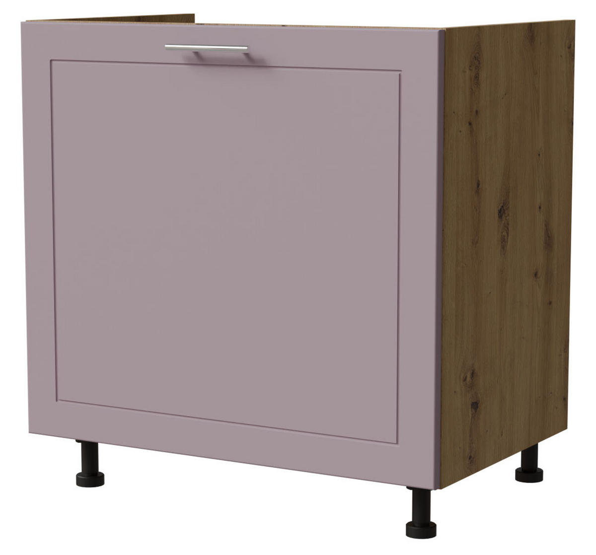 SPÜLENUNTERSCHRANK Bari D1Z/80 Eiche Artisan / RAL 4009 pastellviolett 80 / 50 / 82cm Blum Teilauszug - Violett/Eiche Artisan, Holz/Holzwerkstoff (80/82/50cm) - Feldmann-Wohnen