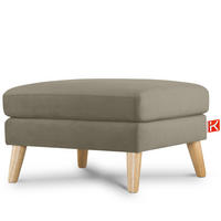 SITZHOCKER TAGIO Pouffe, beige - Beige/Braun, Buchenholz/Textil (65/46/80cm) - KONSIMO®
