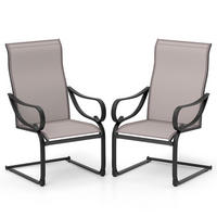 TERRASSENSTUHL Grau(2er-Set) - Grau, Metall (62/108/69cm) - COSTWAY