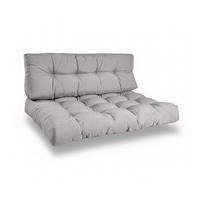 PALETTENKISSEN ECO Style Sitz 120x80x15cm Hellgrau + Rücken (1tlg) - Hellgrau, Textil (80/15/120cm) - Beautissu 