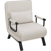 SCHLAFSESSEL 3 in 1, mit Verstellbarer Rückenlehne, Leinen Beige - Beige/Schwarz, Textil/Metall (65/78/75cm) - Woltu