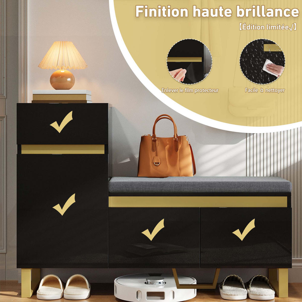 SCHUHSCHRANK Schwarz 120/35/85 cm - Schwarz, Holzwerkstoff (120/85/35cm) - PANGIVO