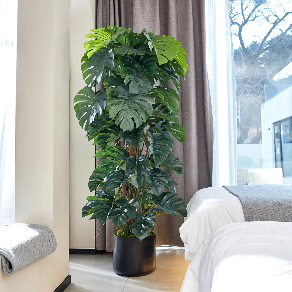 KUNSTPFLANZE Künstlicher Split-Philodendron – Zephira 190 cm - Grün, Kunststoff (190cm) - aplanta