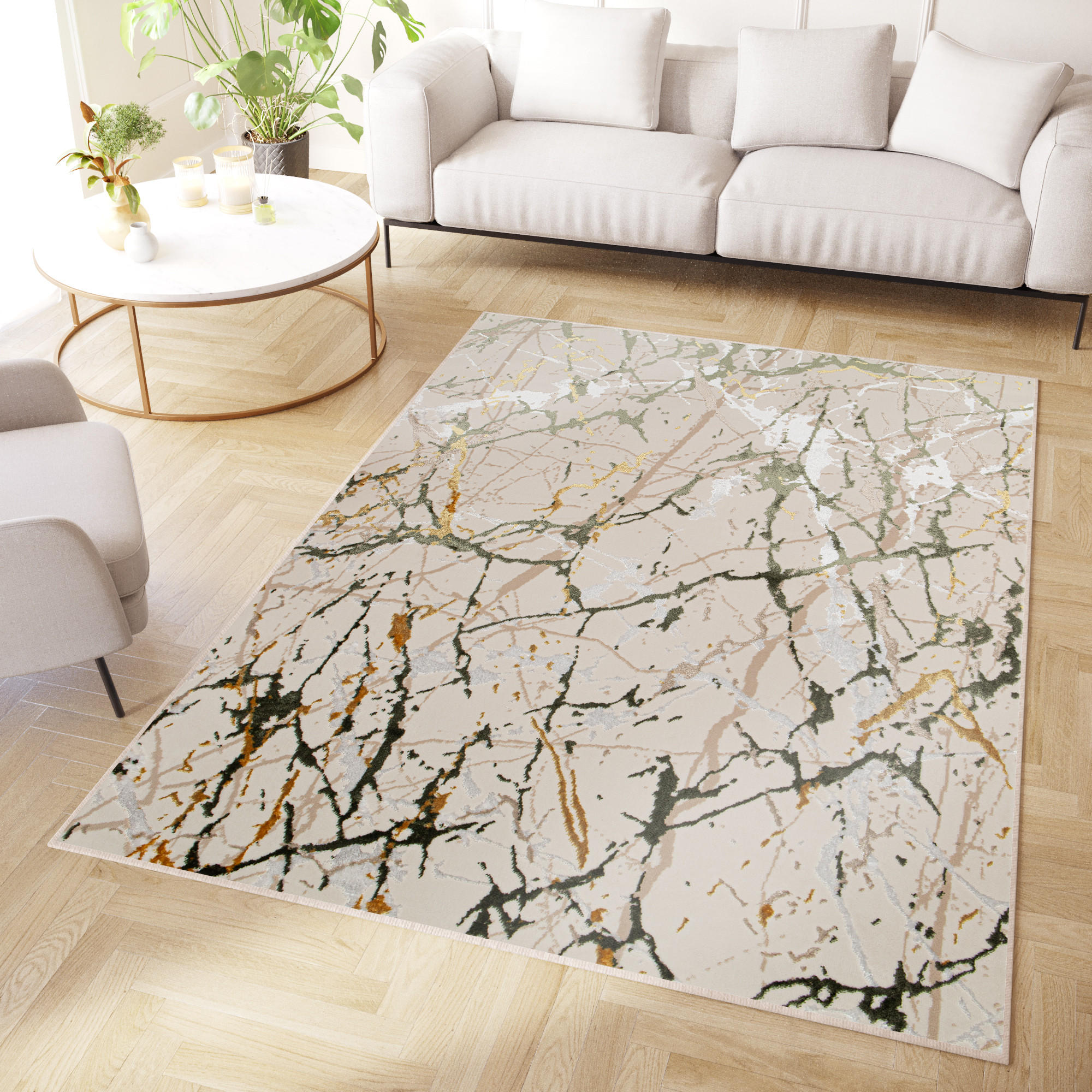 TEPPICH CRYSTAL Creme 160/220 cm - Creme, Textil (160/220cm) - Tapiso