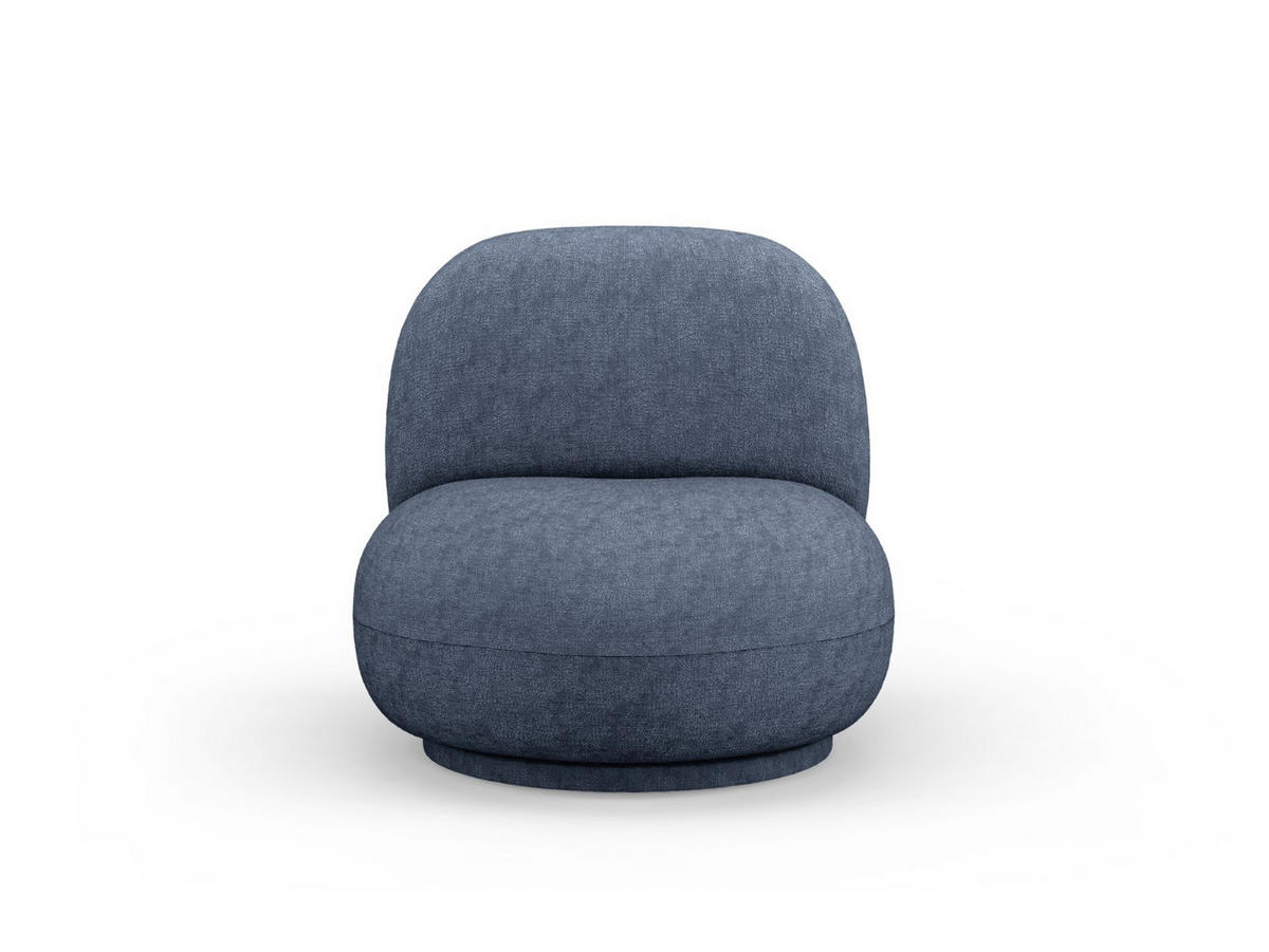 DREHSESSEL Chuck aus Chenille-Stoff dunkelblau - Dunkelblau, Textil (77/80/78cm) - Micadoni