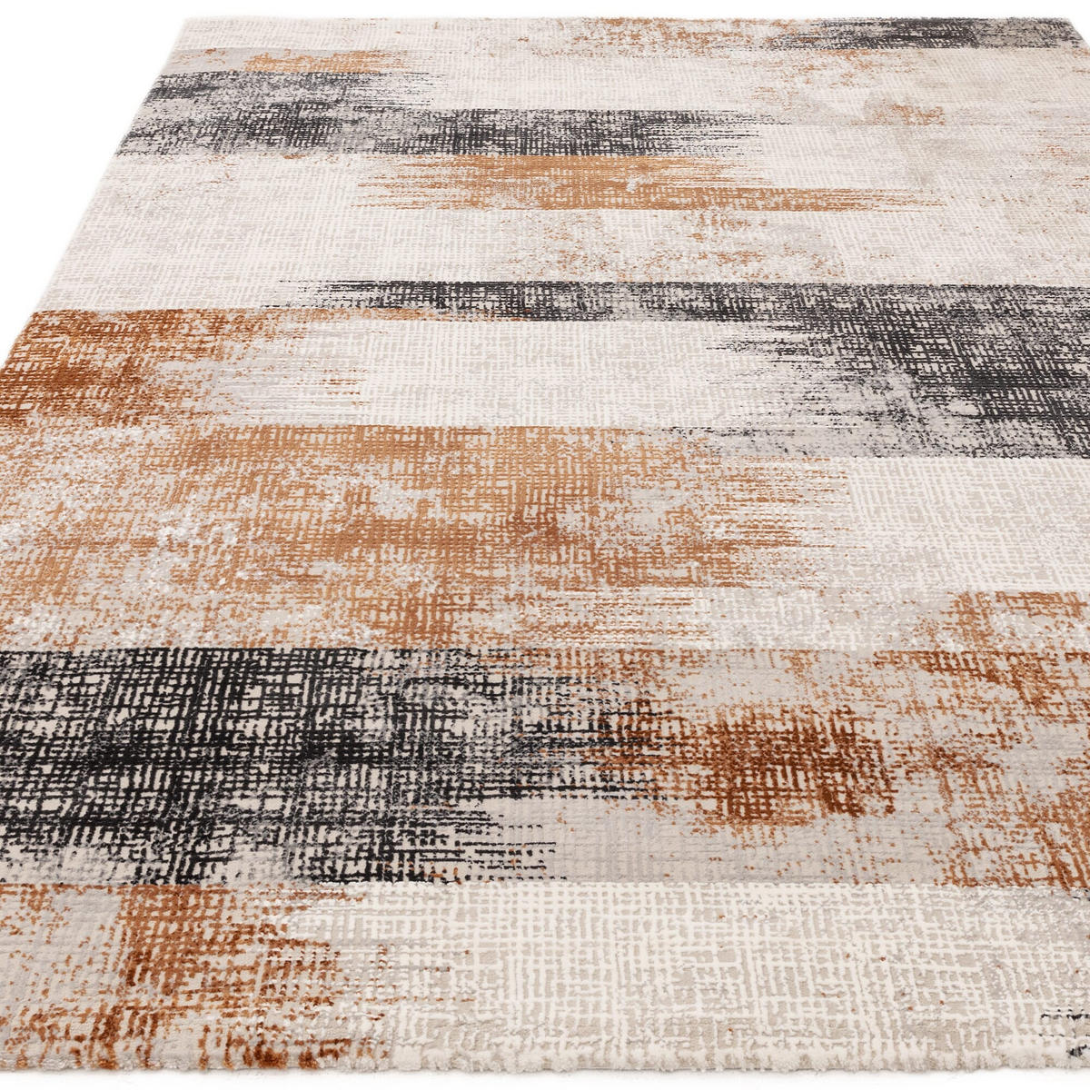 TEPPICH Velours geometrisch abstrakt pflegeleicht rutschfest TIBER-Orte, Terrakotta 120x170 cm - Terra cotta, Textil (120/170cm) - KADIMA DESIGN