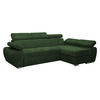 ECKSOFA Boston Mini Premium Cord 2RLC Seite: Rechts 2R+LC - Chromfarben/Grün, Holz/Textil (255/170cm) - MIRJAN24